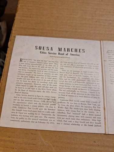 Sousa Marches, Cities Service Band_America, Lavalle 3014 RCA VICTOR 1952 EP VG+ - Picture 4 of 8