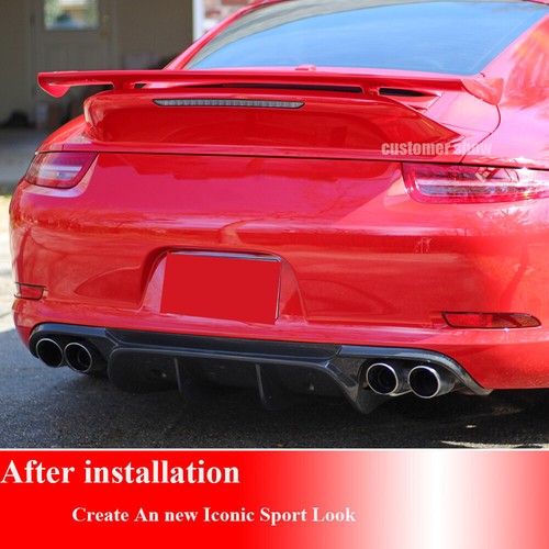 For 12-15 Porsche 911 991.1 REAL CARBON Rear Bumper Lip Diffuser Spoiler Bodykit - Bild 5 von 16