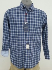 Daniel Cremieux Garment Washed Navy Checkered L/S Men's Shirt NWT 79.50 M L XL