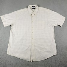 Nautica Shirt Mens Size 2XL Beige Check Casual Button Up Short Sleeve 