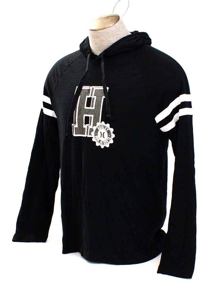 Hurley Negro Universidad CTN Manga Larga Sudadera con Capucha Camiseta Para Hombre L Nuevo con Etiquetas Foto 3 de 4