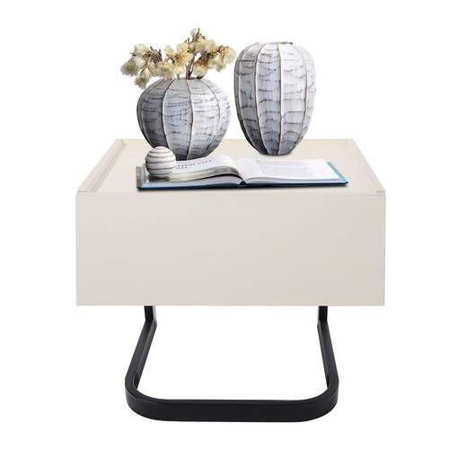 Mesita de noche moderna dormitorio mesa auxiliar con cajón rectangular mesita de noche - Imagen 19 de 24