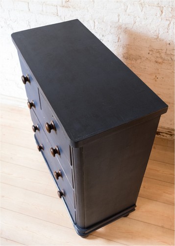 Early 20th Century Victorian Chest Of 5 Drawers On Tall Turned Legs In Navy (422 - Picture 5 of 10