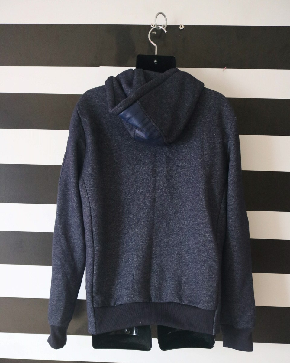 Stracci Be Brave Men's Navy 1/4 Zip Hoodie Cotton Blend Body