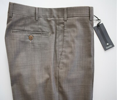   NEW ZANELLA *DEVON* Taupe Brown 100% WOOL DRESS Pants Trousers 32