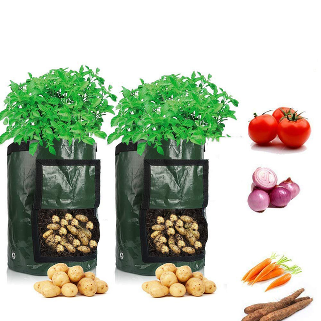 5 Pack Garden Potato Planting Pe Bags Vegetable Growing Cultivation Pot Planter For Sale Online Ebay