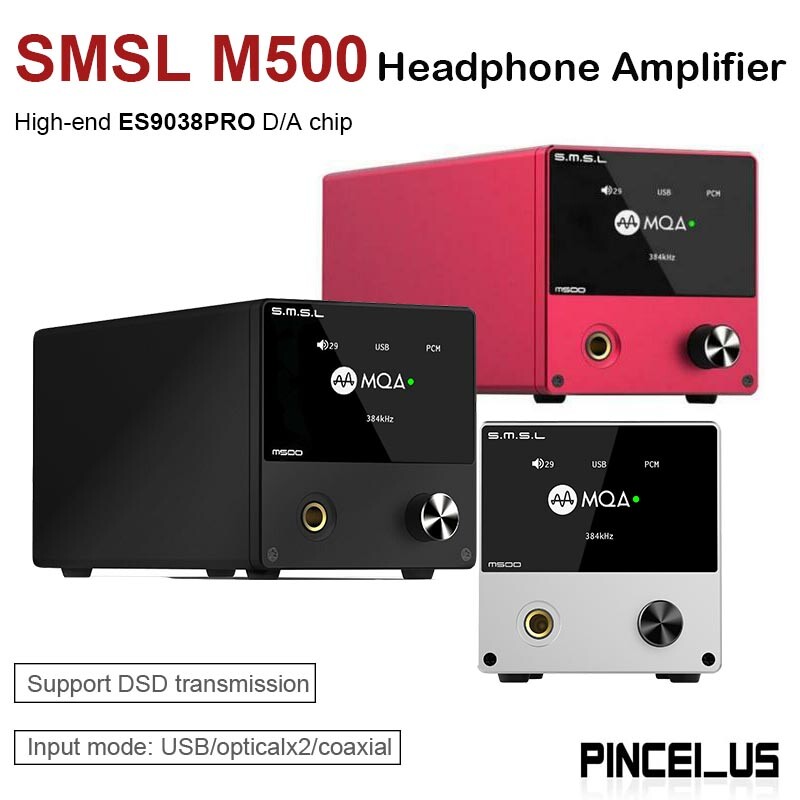 SMSL M500 DAC Headphone AMP MQA ES9038PRO ES9311 XMOS XU-208 32bit