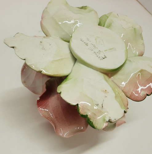 Capodimonte Rose Flower Petal Taper Candle Holder Made in Italy - Picture 15 of 17