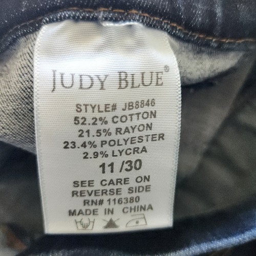 Judy Blue Jeans Pull On Womens 11/30 Dark Blue Stretch Mid Rise Slim Fit JB8846 - Picture 10 of 16