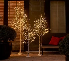 Hairui Lighted Birch Tree Artificial Twig Tree with Lights Christmas Decoration