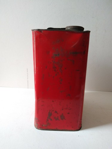 Vintage rot 2 Gallonen Silber Shell Motoröl Dose - Bild 4 von 6