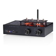 HiFi Bluetooth 5.2 Tube Preamp MM Phono Stage Amplifier FM Radio USB Player