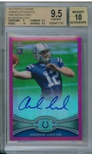 BGS 9.5 2012 TOPPS CHROME ANDREW LUCK PINK REFRACTOR ROOKIE AUTO SP /75 GEM MINT