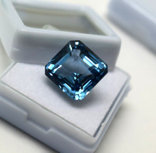 NEU! 13,00 ct Halbedelstein blauer Aquamarin strahlender Schliff zertifiziert...