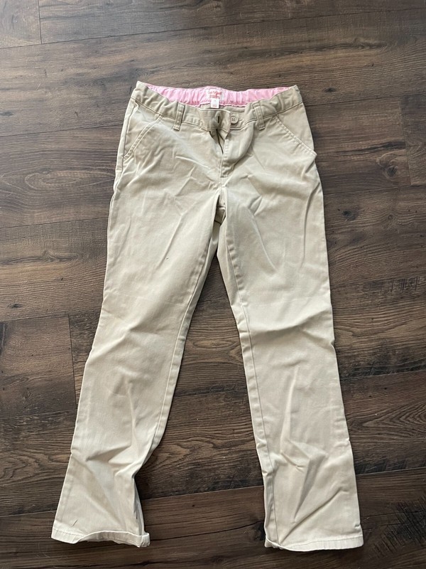 Cat & Jack Beige Straight Fit Chino School Uniform Pants - Size 16
