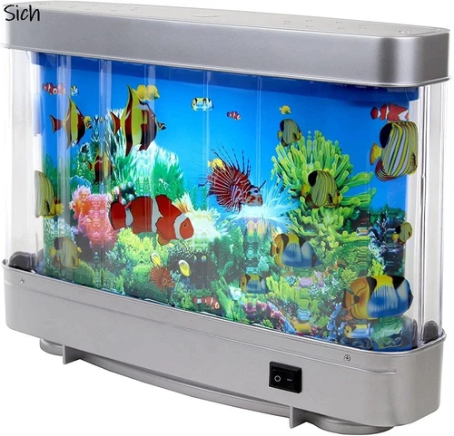 Fake LED Fish Tank Night Light,Mini Aquarium Decorative Lamp with Moving Fish US - Picture 15 of 24