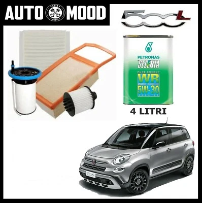 Kit Tagliando Fiat 500L 500 L 1.3 Multijet D EURO 5 + 4 Llitri Selenia 5W30
