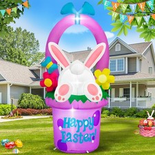 6 FT Easter Inflatables Outdoor Decorations, Inflatable Easter Bunny Hidden i...