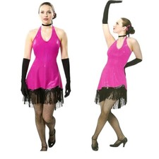 Lot of 11 Besame Size Adult Large Dance Costume Fringed Flapper Dress  Gloves