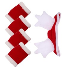 Festive Velvet Horse Costume Set Including Reusable Leg Wraps and Holiday Hat