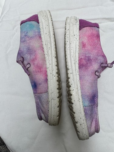 Hey Dude Wendy Youth Dreamer Size K13 Slip-On Shoes Rainbow Unicorn Canvas Kids - Picture 9 of 16