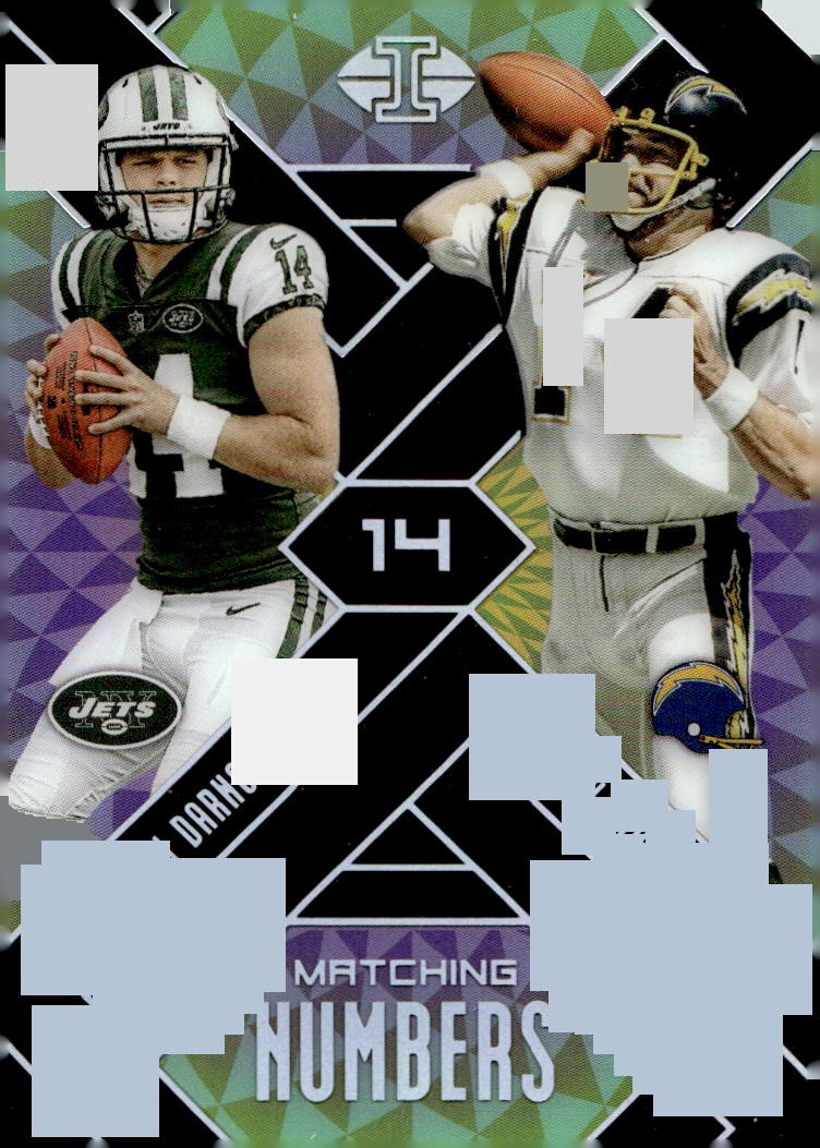 2018 Panini Illusions #1 Dan Fouts / Sam Darnold Matching Numbers