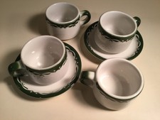 Tazas y platillos de porcelana personalizados Jackson vintage - buen estado - 6 piezas