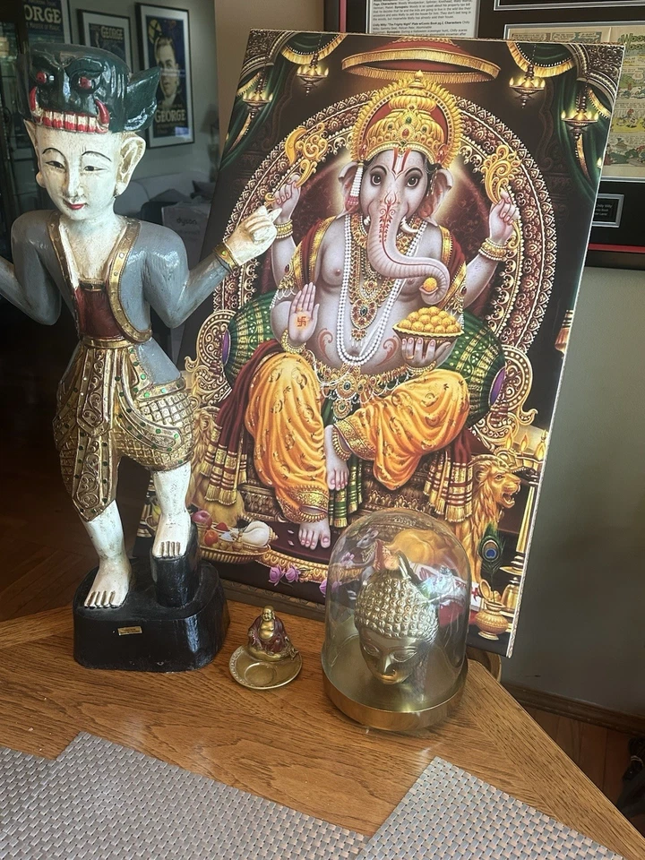 Lote de Buda Feng Shui Señor Ganesha - Buda Riendo - Cabeza de Buda Dorado - Bailarín Tailandés Foto 2 de 4