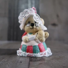 Jasco Caring Critter Chimer, Mother &Baby Bear Porcelain Bisque Ornament.