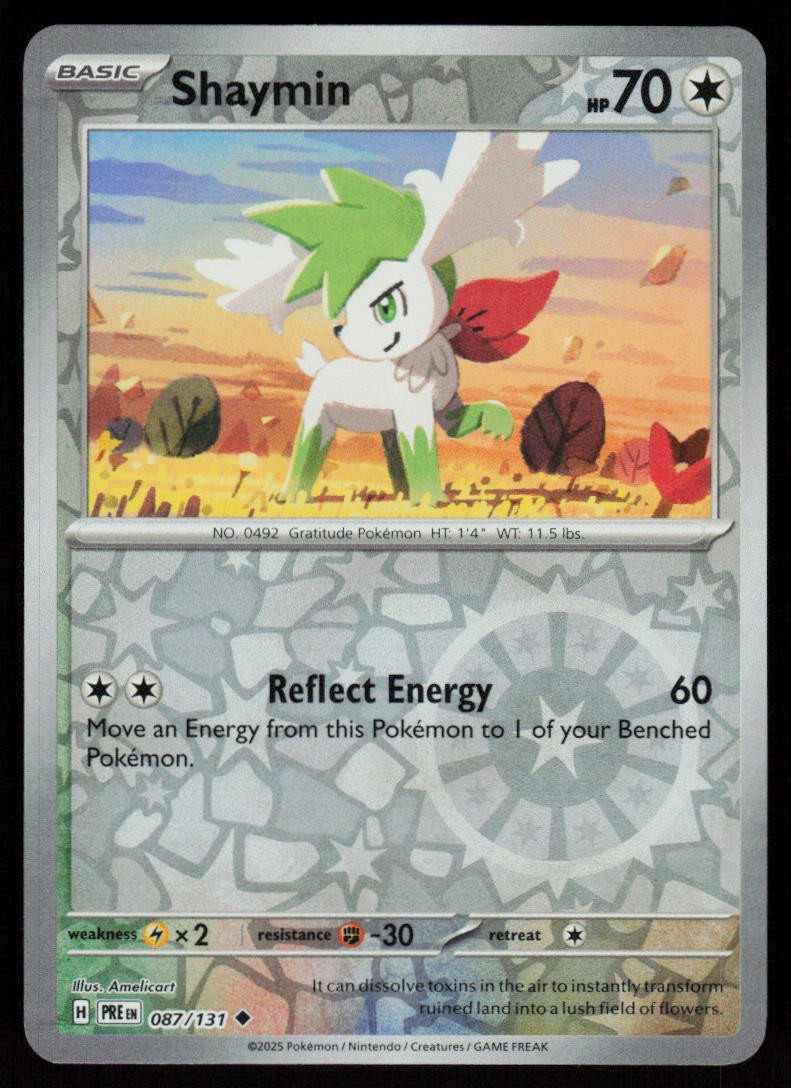 Shaymin 087/131 Uncommon Prismatic Evolutions Pokemon Reverse Holo Near Mint