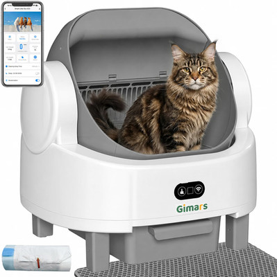 Gimars Open Top Design Selbstreinigende Katzentoilette, Automatische Katzentoilette