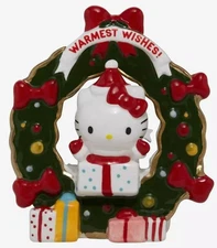 Hello Kitty Holiday Wreath Candle House Tea Light Holder by Blue Sky 6"🕯🆕️🎄☃️