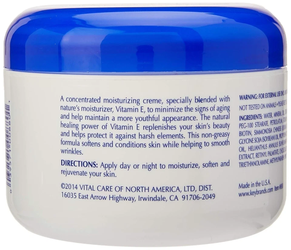 Crema de vitamina E, (8 fl. Oz), un cuidado completo de la piel con antioxidantes que desafían la edad Foto 2 de 3