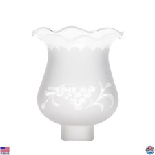 B P 1 5/8" Colonial Frosted  Etched Glass Lamp Shade for Vintage Antique Globes