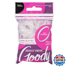 Goody Ouchless Forever Polyband Hair Ties 150 Ct Clear Elastic Bands Easy Glide