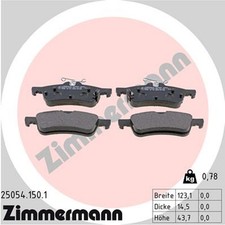 Bremsbelagsatz Scheibenbremse ZIMMERMANN 25054.150.1 für IX HONDA CIVIC FK FB