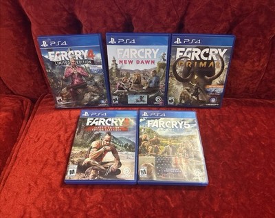 PS4 Ubisoft Far Cry Lot: Far Cry 3, 4, 5, Primal, New Dawn M Mature Multiplayer