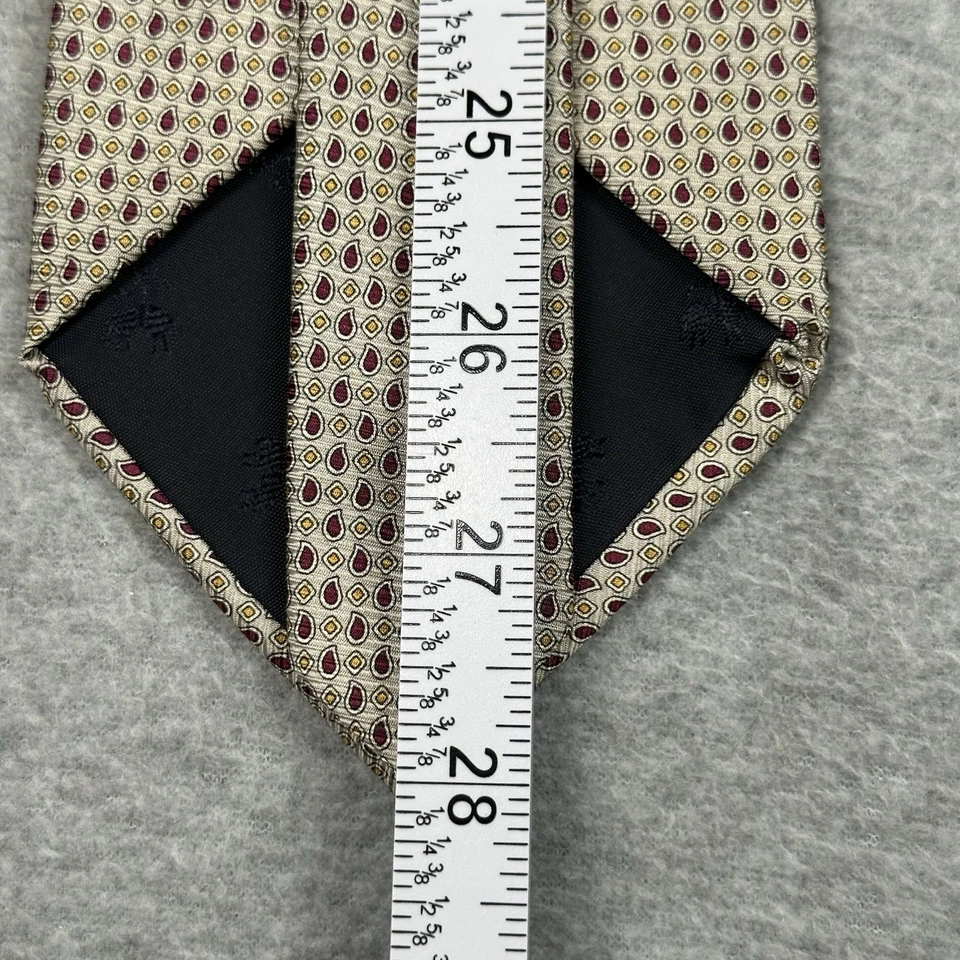 Corbata de cuello vintage Brooks Brothers Makers marfil seda geométrica mini estampado cachemir Foto 4 de 4