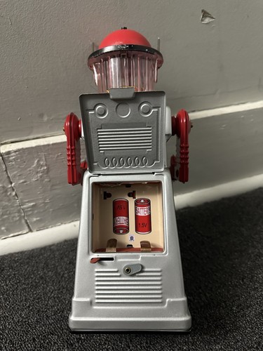 Mr. Chief Smoky Roboter Batteriebetrieb Blechspielzeug KO Japan Design Silber. (85) - Bild 6 von 23
