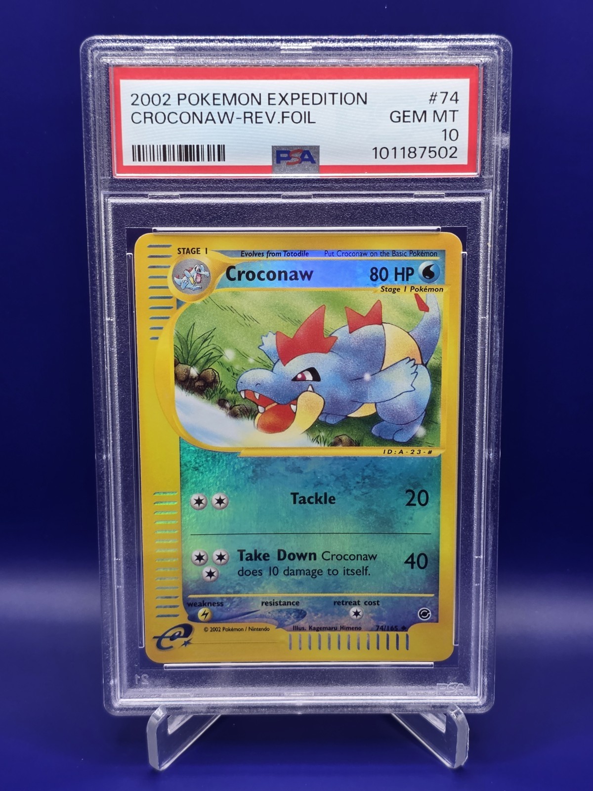 Croconaw Reverse Foil - PSA 10 ~ LOW POP *10* - Pokemon TCG Expedition 74/165