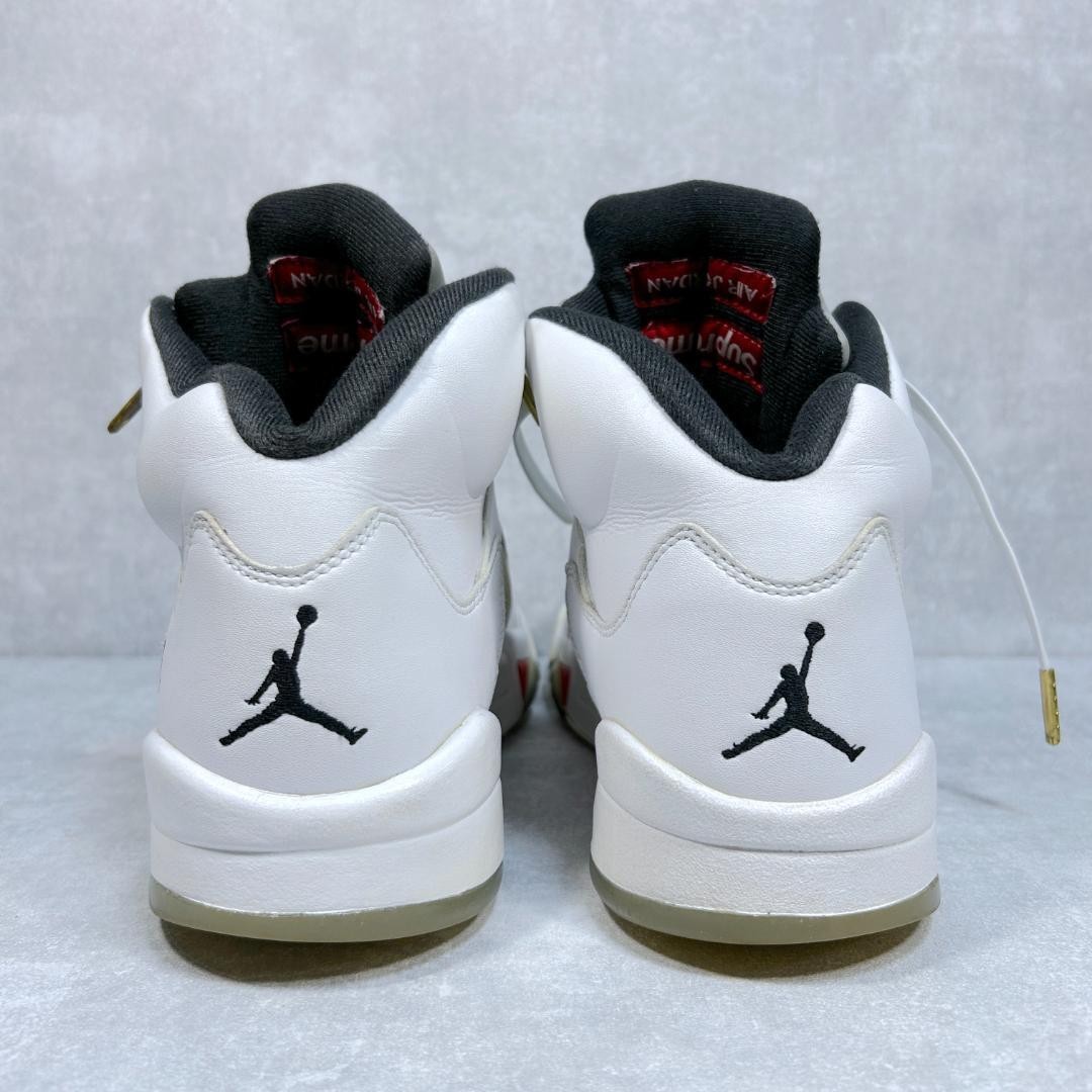 Nike x Supreme Air Jordan 5 Retro White 824371-101 - Men's US10 No