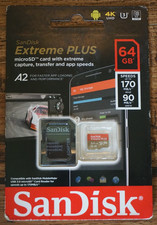 SanDisk Extreme PLUS 64GB Class 10 microSDXC Memory Card