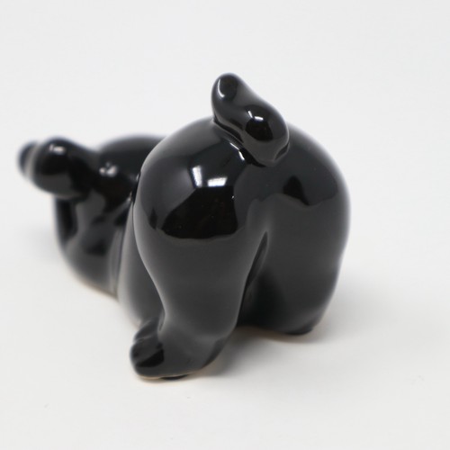 Figura de vidrio negra para perro agachado RARA - Imagen 4 de 6