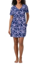 Splendid Women's Printed Short-Sleeve Sleepshirt - Bundle Dye Petals Small