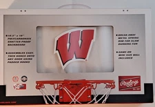 Wisconsin Badgers Rawlings Game On Hoop Set with metal rim New