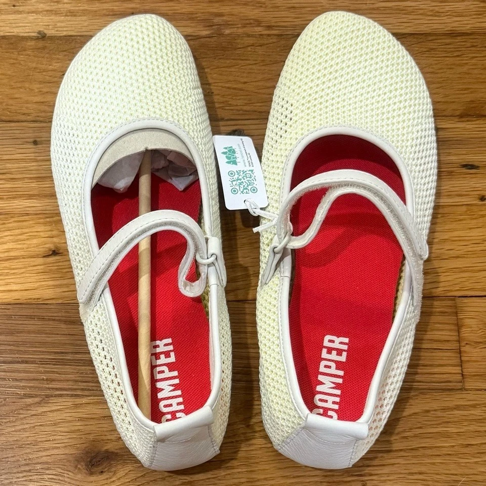 Camper Nina Split Sole Mary Jane Ballet Flats White Size 41 / 11 NWT - Image 4 of 4