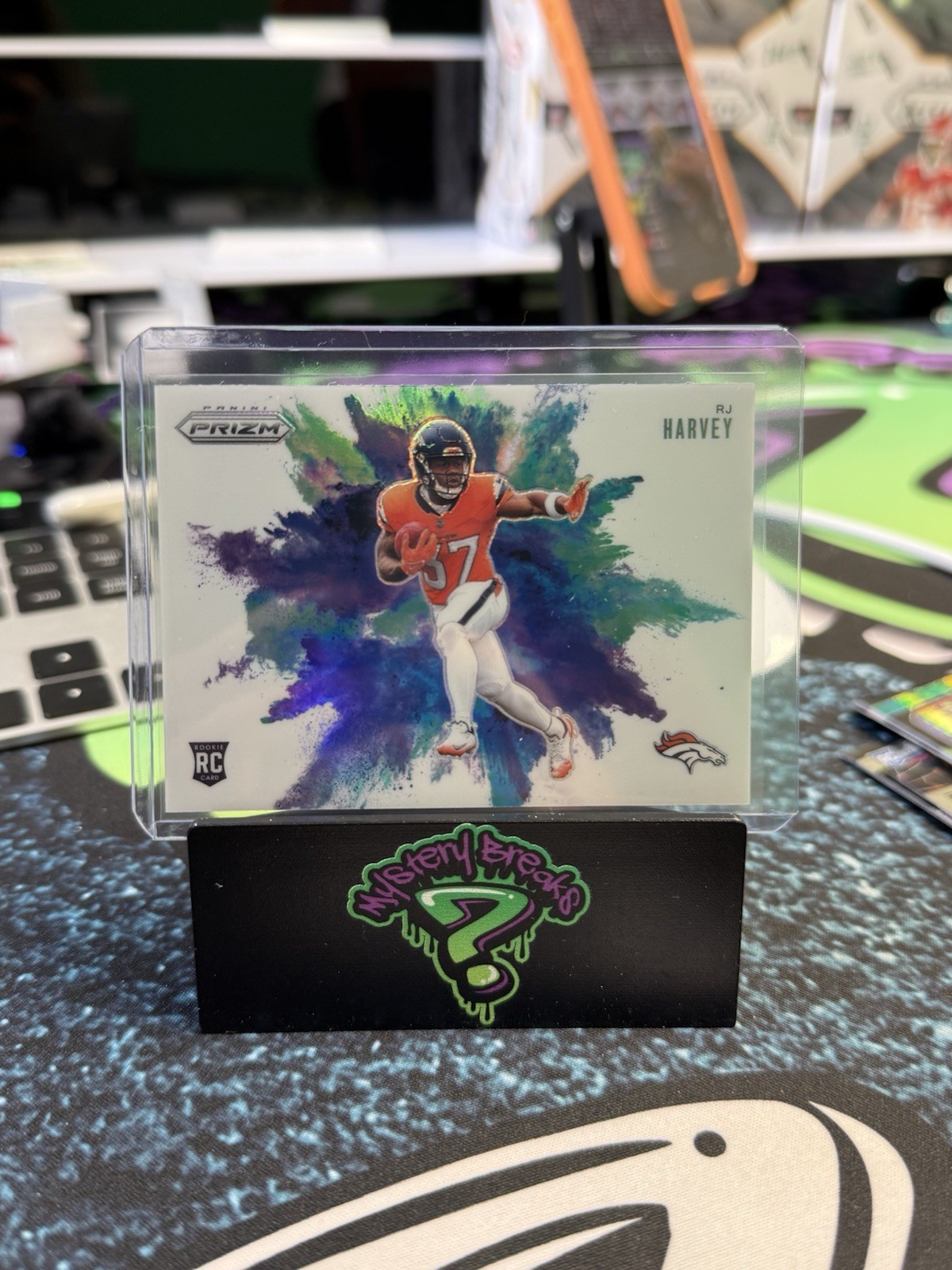 2025 Prizm Football RJ Harvey Color Blast Rookie Broncos