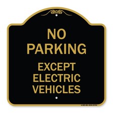 Designer Series - No Parking Except Electric Vehicles Heavy Gauge Aluminum