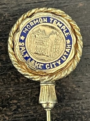 Vintage Gold Mormon Tabernacle Temple Salt Lake City Stick Hat Pin by Fort