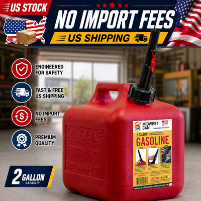 #ad Midwest Can 2 Gallon Gas Can Red Auto Shut Off Fuel Container EPA CARB 2310 4 $11.00